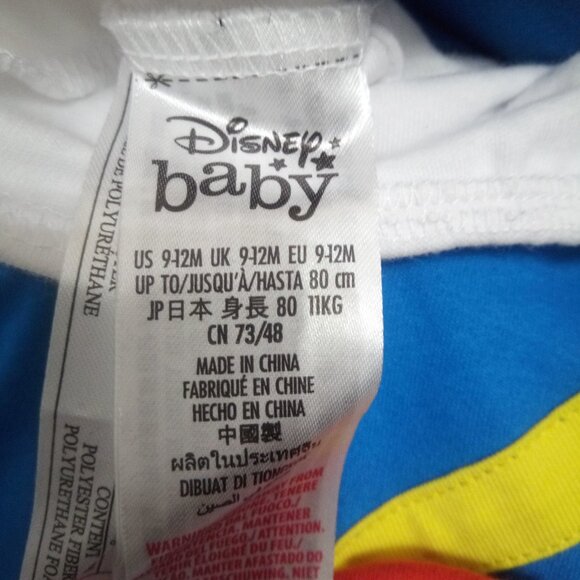 Disney Baby, Donald Duck, Baby, Long Sleeved, Onesie Costume With Hood - Picture 2 of 4